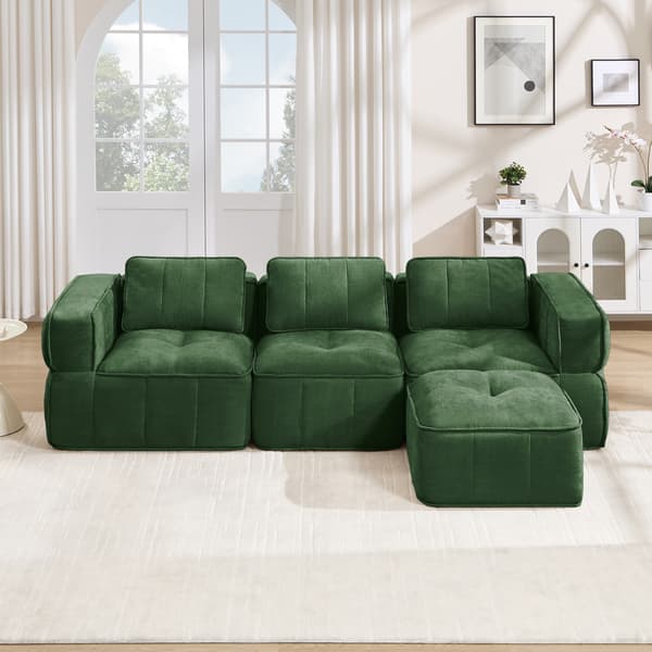 SONNENH 3-sitssoffa, Polyester, Grön, 271 × 162 × 67 cm