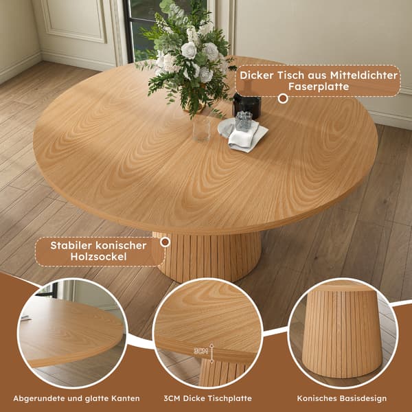 SONNENH Matbord, MDF, Ek, 110 × 110 × 75 cm