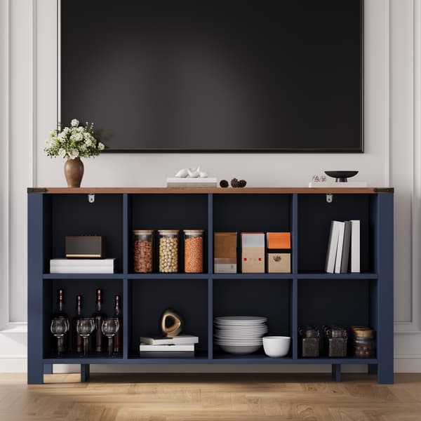 SONNENH Skænk, MDF, Blå, 140 × 34 × 75 cm