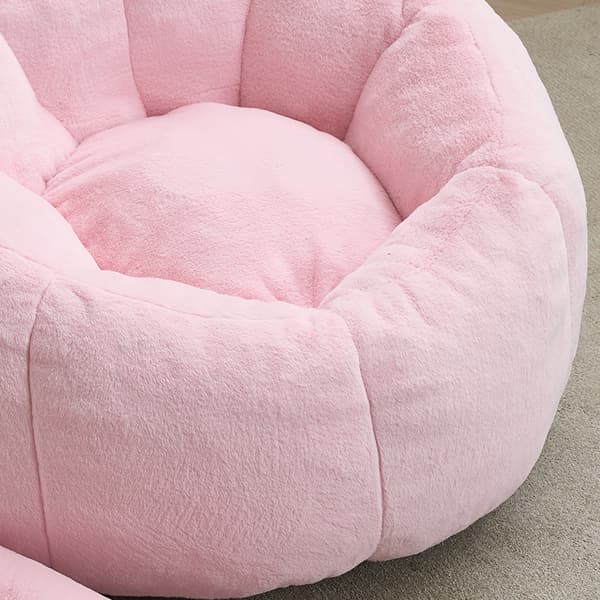 SONNENH Sittsäck, Plysch, Rosa, 112 × 112 × 77 cm