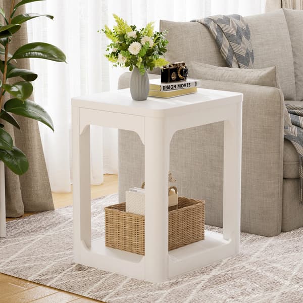 SONNENH Sidebord – sæt med 2, MDF, Hvid, 50 × 40 × 60 cm