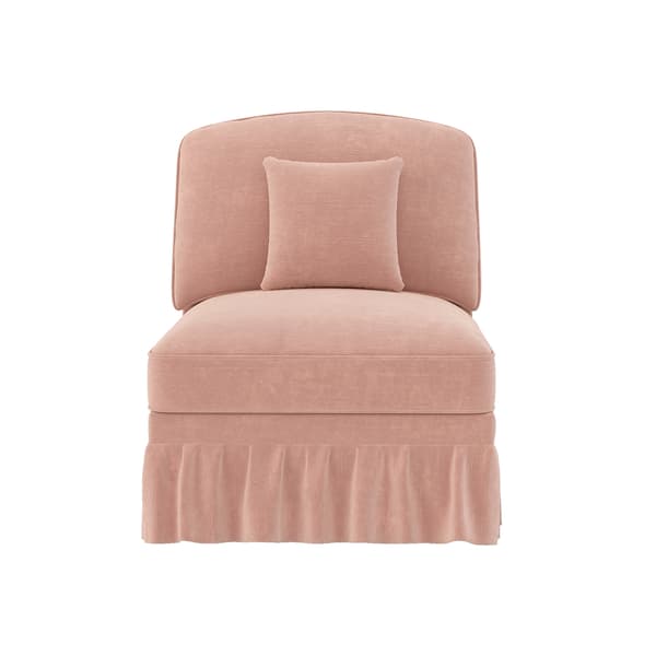 SONNENH Windsor Sofa uden armlæn Chenille med 1 pude - Lyserød