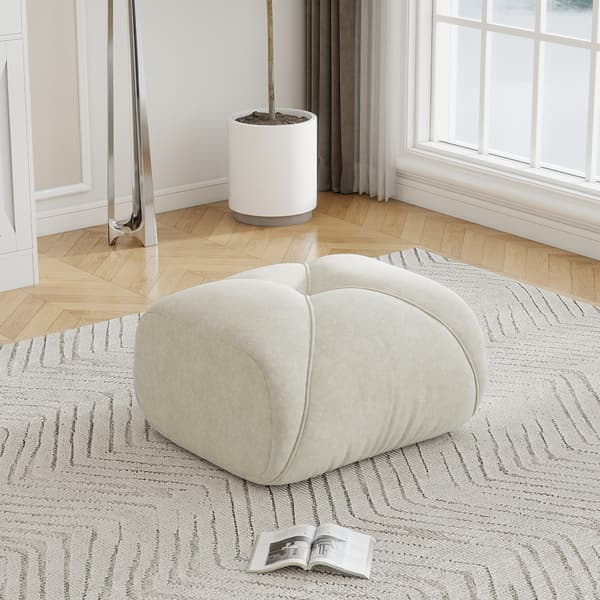 SONNENH Elowin Ottoman Chenille Ljus Beige