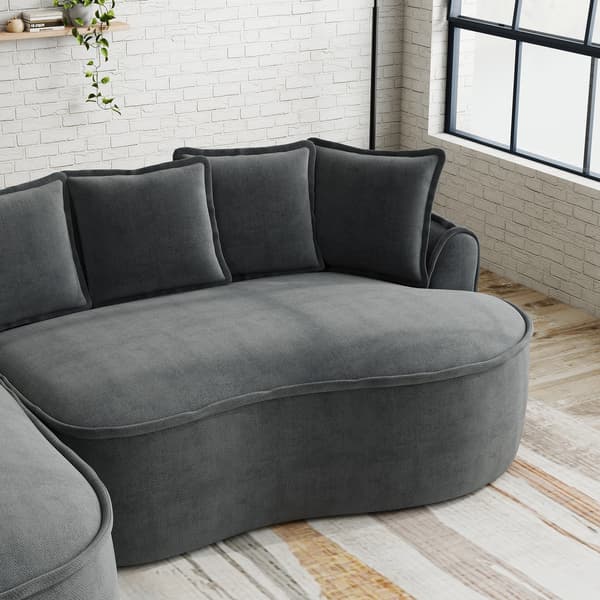SONNENH Manchester Vänster Chaise-soffa med kuddar Chenille -Grå