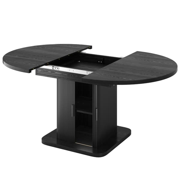 SONNENH Spisebord, MDF / Metal, Sort, 110 × 110 × 75 cm