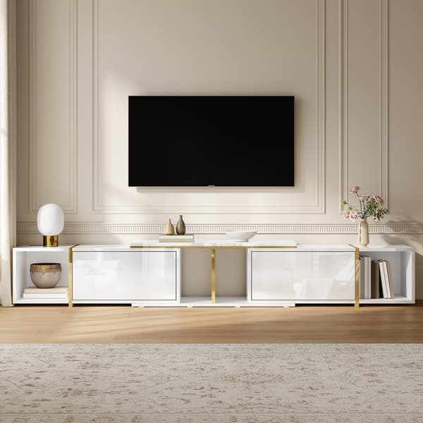 SONNENH TV-bord, Spånplade, Hvid, 275 × 35 × 37 cm