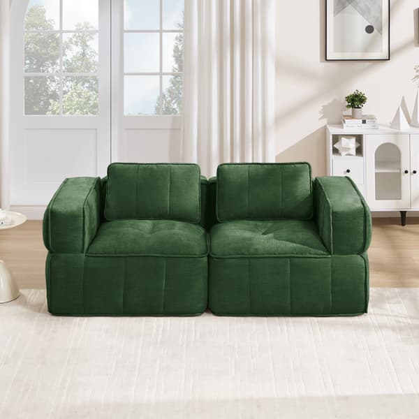 SONNENH 2-sitssoffa, Polyester, Grön, 198 × 93 × 67 cm