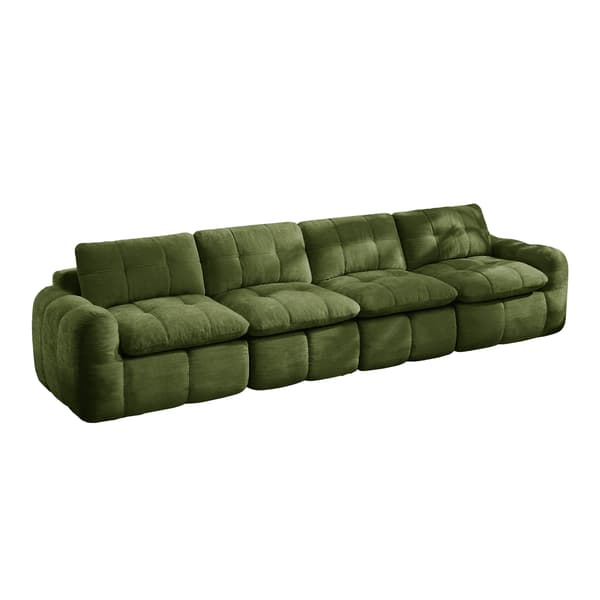 SONNENH Sofa, Chenille, Grøn, 334 × 97 × 68 cm