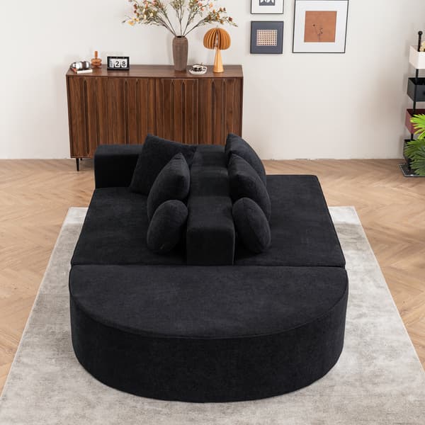 SONNENH Helt komprimerad benlös soffa, vardagsrum/sovrum med segmenterad molnsoffa, modern modulsoffa, ingen montering, bekvämt hudvänligt chenilletyg