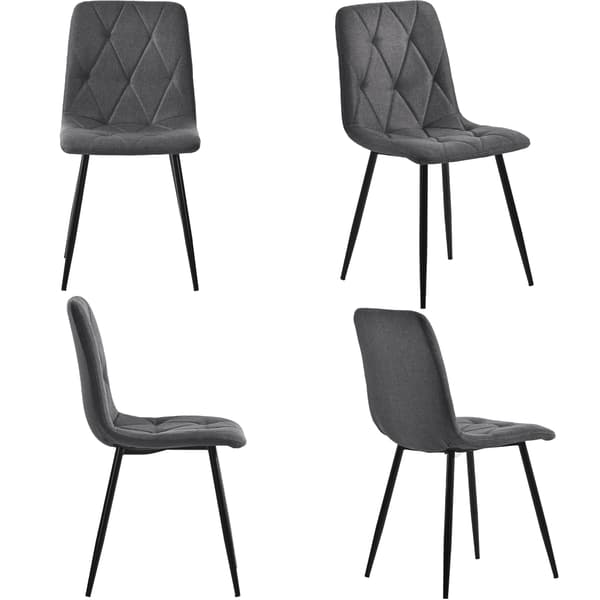 SONNENH Dining set, (Set, 117 × 68cm matbord med 4 stolar), Rectangular matbord Modern köksbord, Dining stol mörkgrå twill linne köksstol