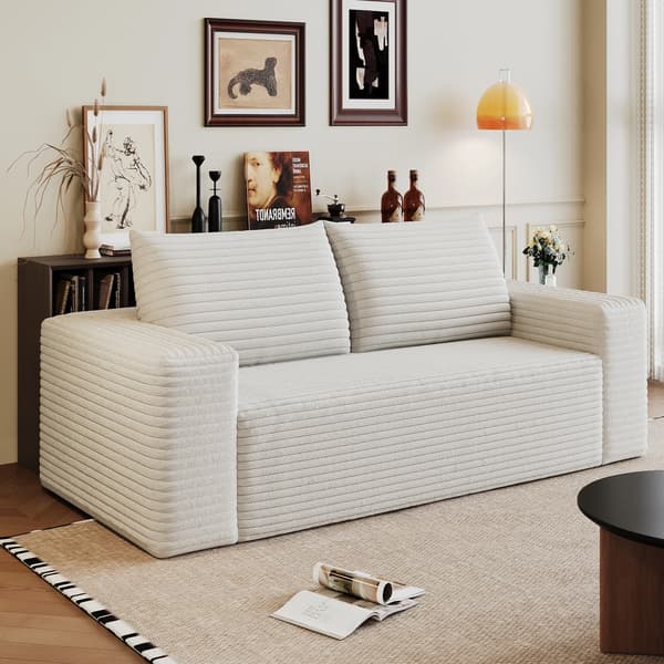 SONNENH 2-sitssoffa, Tyg, Krämvit, 180 × 90 × 83 cm