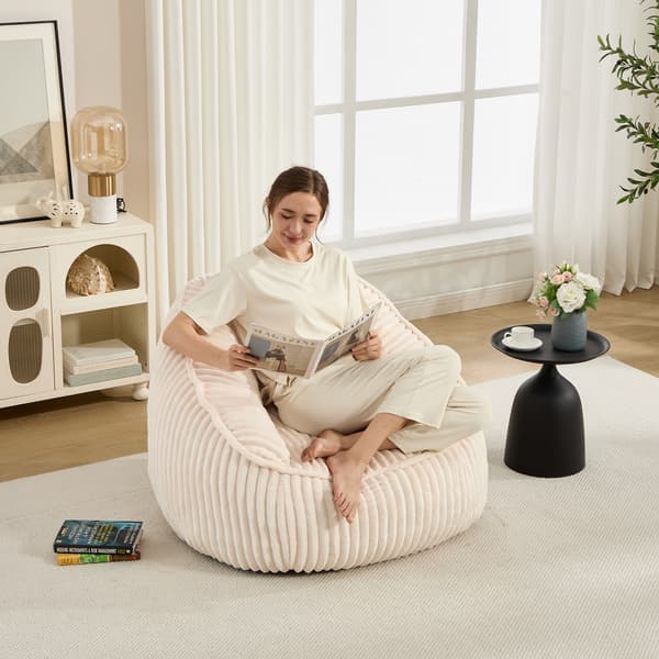 SONNENH Sittsäck, Chenille, Beige, 98 × 92 × 73 cm