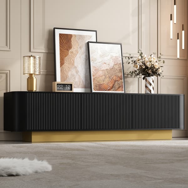 SONNENH TV-bord, MDF / Spånplade, Sort, 170 × 40,5 × 47 cm
