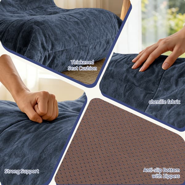 SONNENH Sittsäck, Chenille, Blå, 90 × 100 × 80 cm