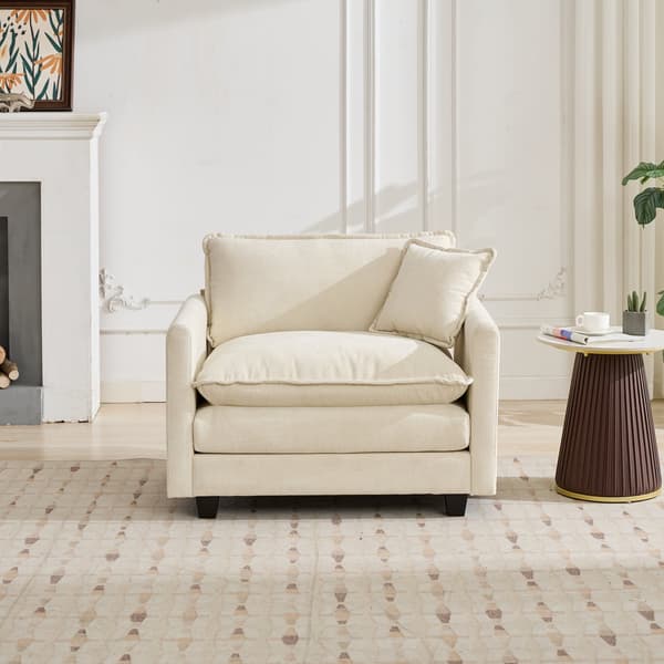 SONNENH Cloud Sofa Single Seat (Ottoman ingår inte), Modern sektionell soffa, för vardagsrum sovrum och lägenhet