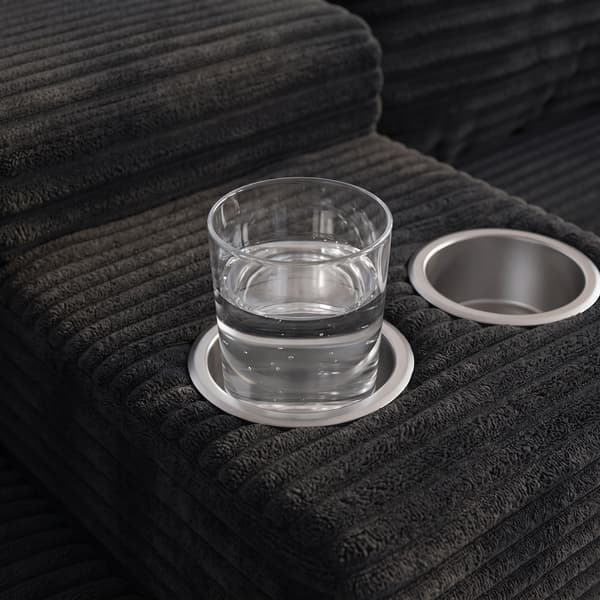 SONNENH U-formet sofa, Skum, Sort, 372 × 151 × 80 cm
