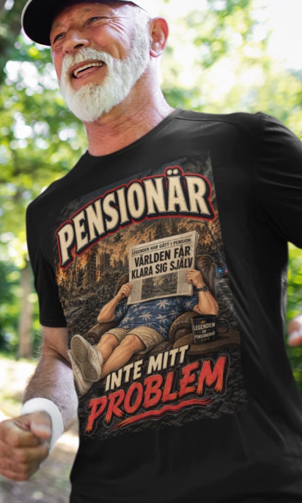 Pensionär T-shirt Herr – Inte Mitt Problem – Rolig Pension Present – Svart