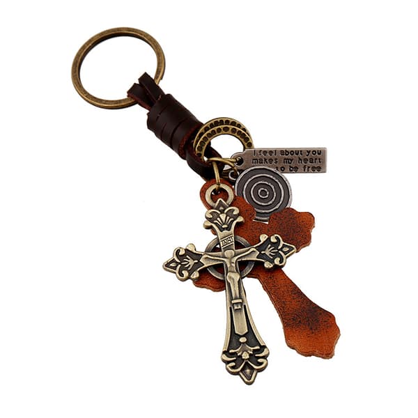 Vacker nyckelring i Steampunk-stil - kors / krusifix