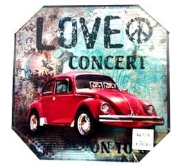 Tavle Rød VW Beetle