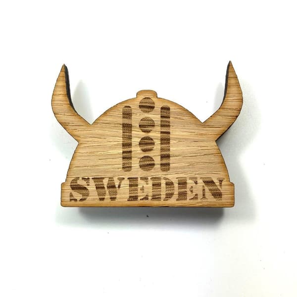 Træmagnet - Vikingehjelm Sverige