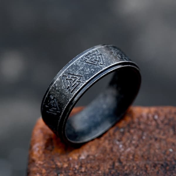 Ring - Nordisk mytologi - Valknut antik sort