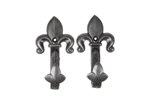 Kolser - Dekorativa krokar för upphänging - small fleur-de-lis 2-pack