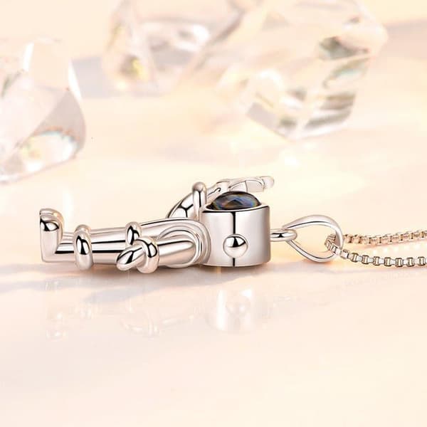 Astronaut projektionshalskæde - sølvfarvet