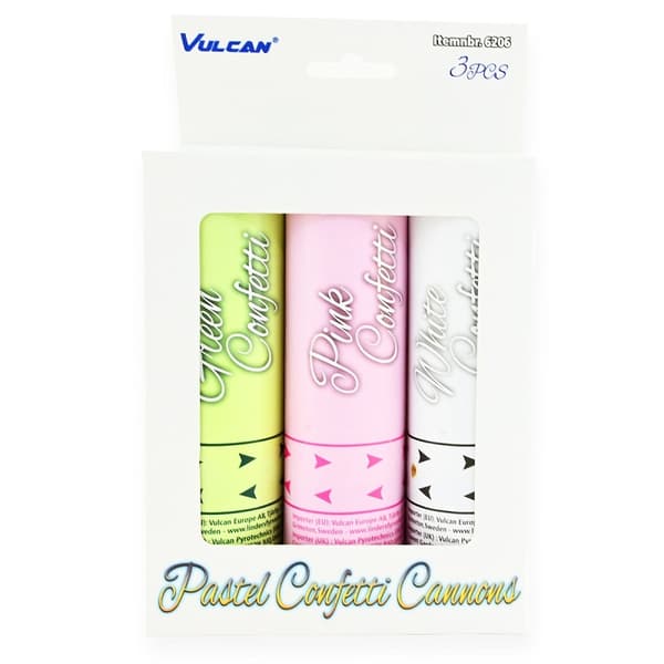 Konfetti-Kanon - 3-pack - pastellfärger