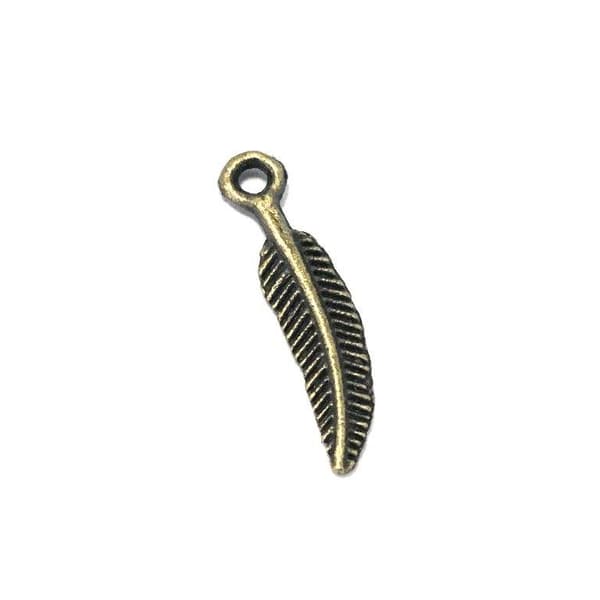 Smuk charm - Fjer Bronze