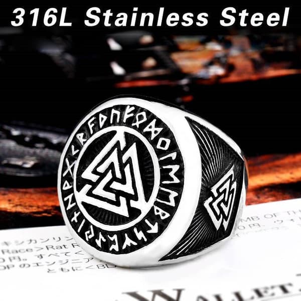 Ring - Nordisk mytologi - Valknut #12 - Rustfrit stål