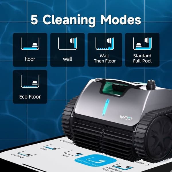 Trådløs poolrobot Wybot C1 Pro med app - Intelligent, Kraftfuld og Effektiv