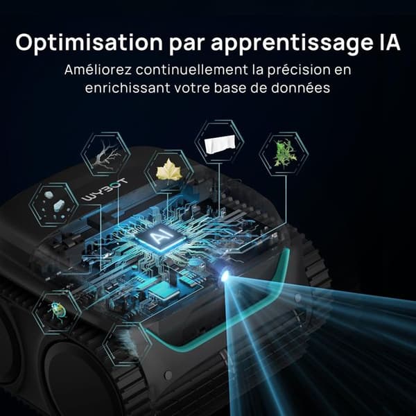 WYBOT C2 Vision - Trådløs Poolrobot med Smart Vision, Intelligent Navigation, 8 Rengøringsmetoder, lang batterilevetid...