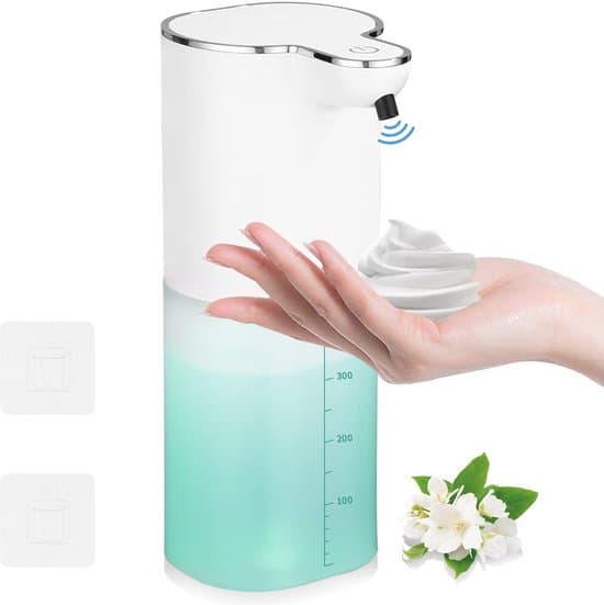 Automatisk väggmonterad tvåldispenser, 400 ml, USB, IPX5, vit