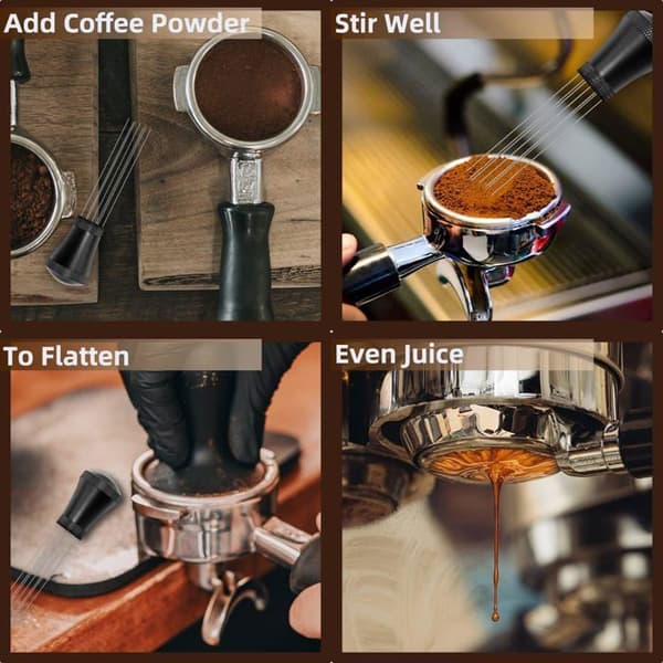 Espresso Tilbehør - Kaffetamper - 7-nåls Espresso Dispenser - Sort Nåledispenser