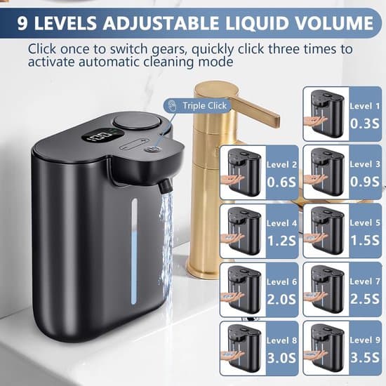 Automatisk sæbedispenser med sensor, mini håndsprit, ABS, 500 ml, til sæbedesinfektionsmiddel, sort