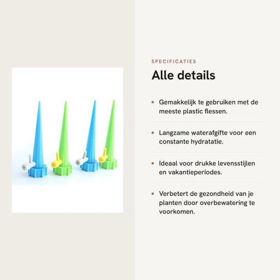 76. 12-pack Långsamfrisättande Automatiskt Växtbevattningssystem, Justerbar Ventil för Plastflaskor.