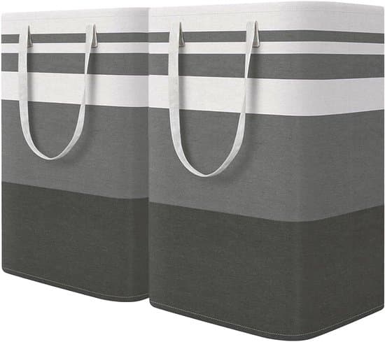 Stor tvättkorg - 75 liter - 2-pack - Grå - Vikbar