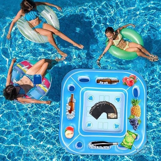 Bærbart flydende poolbord og spa-tilbehørsbakke til sommerfester