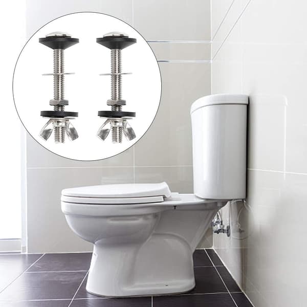 2-delt sæt med fastgørelsesskruer til toilettank og tilbehør til sædeforbindelse og installation.