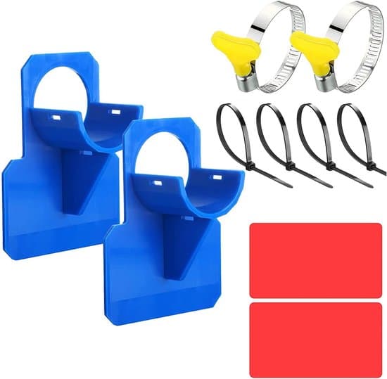 Slangeholder - 2 stk., til poolslange, Egnet til 26-38 mm (blå)