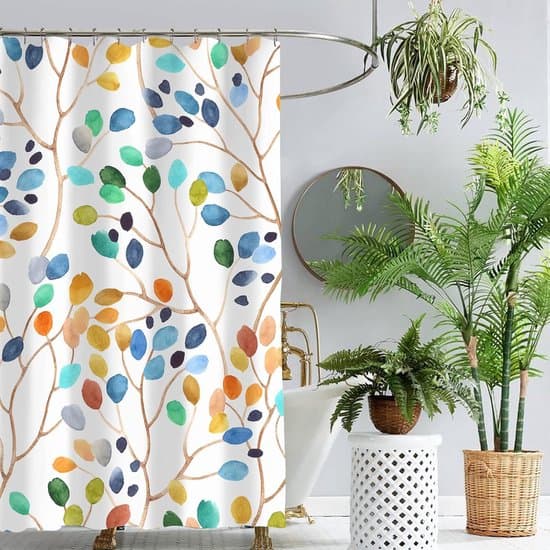 180x180cm Vattentätt Duschdraperi i Polyester med Ringar