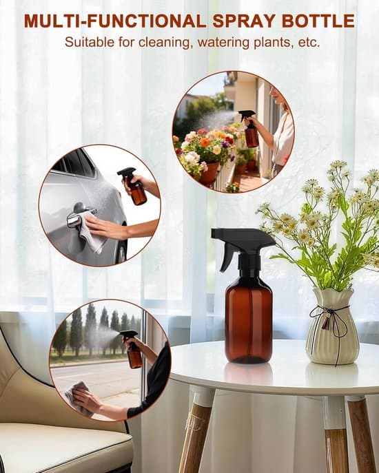 Plastsprayflaskor 2 delar, 300 ml påfyllningsbara sprayflaskor, sprayflaskor med justerbart sprayhuvud (dimma & stråle), växtspruta för hår