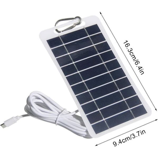 Solcelleoplader, 2W solpanel, 5V USB-stabilisatorstativ, soladapter til mobiltelefoner (til telefonbrug).