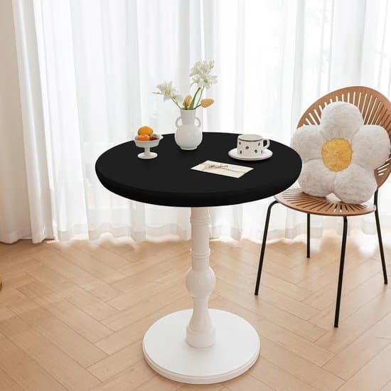 Rund dug - til udendørs brug - vandtæt - vaskbar - elastisk - borddiameter 110 cm - sort