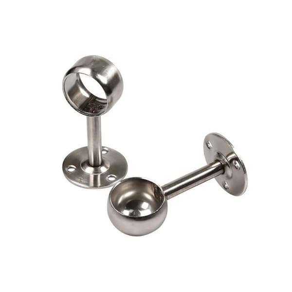 Justerbart takfäste för gardinstång, 2-pack, 2,5 cm, nickelfärgat.