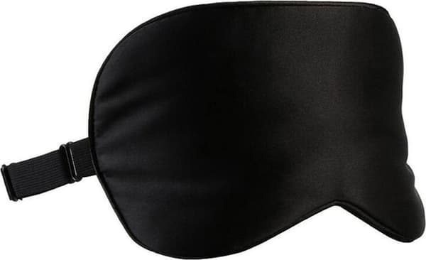 Sovemaske med justerbart pandebånd, designet til lysblokerende søvn, sort.