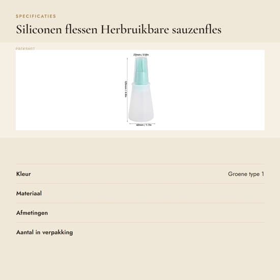 - Silikonflaskor, set om 2 - Värmebeständigt borsthuvud