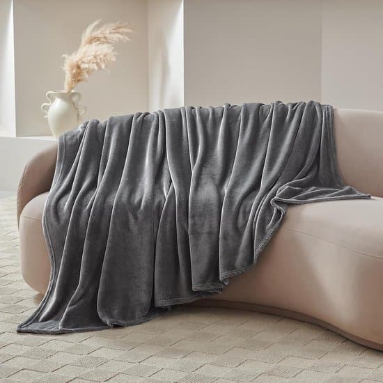 150x200 cm Blødt Fluffy Flonel Sofatæppe, Varmt Letvægtstæppe til Sofa og Seng, Mørkelilla.