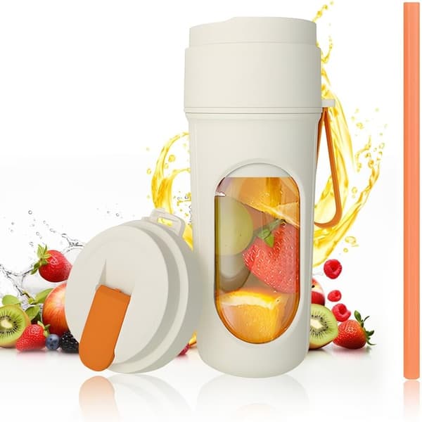 Bärbar juicepresskopp - Mini bärbar juicepress - Vit
