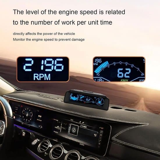 Universal bil Head-Up Display til instrumentbræt med multifunktionel datavisning